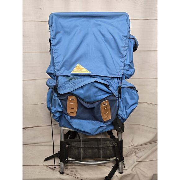 Vintage Kelty External Aluminum Frame Pack Backpack Camping Hiking Blue EUC